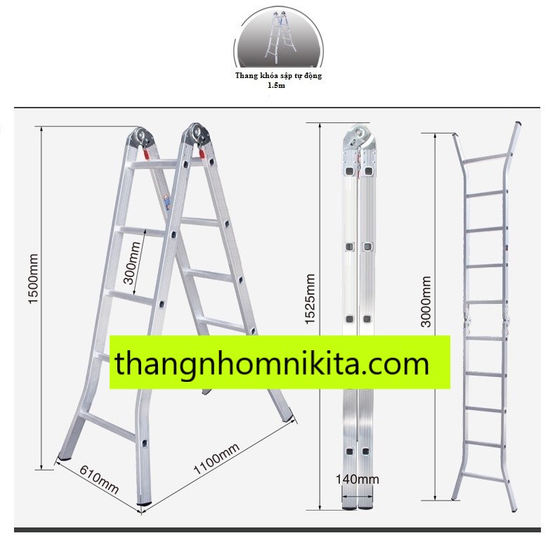 thang nh&ocirc;m kh&oacute;a tự động Nika 15