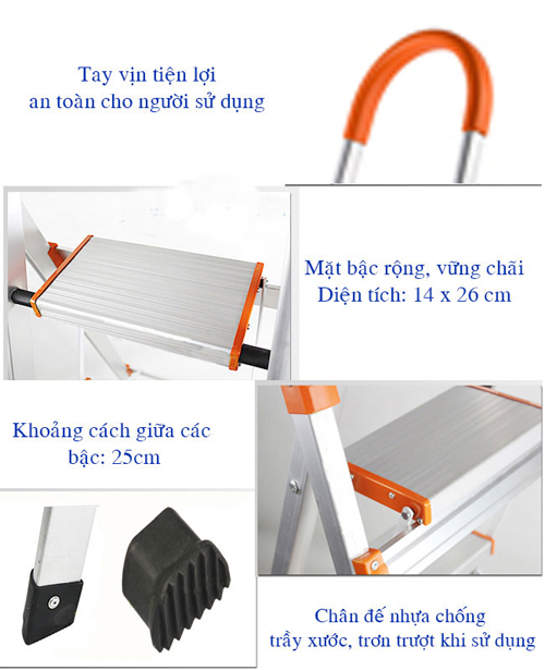 thang nh&ocirc;m tay vịn inox